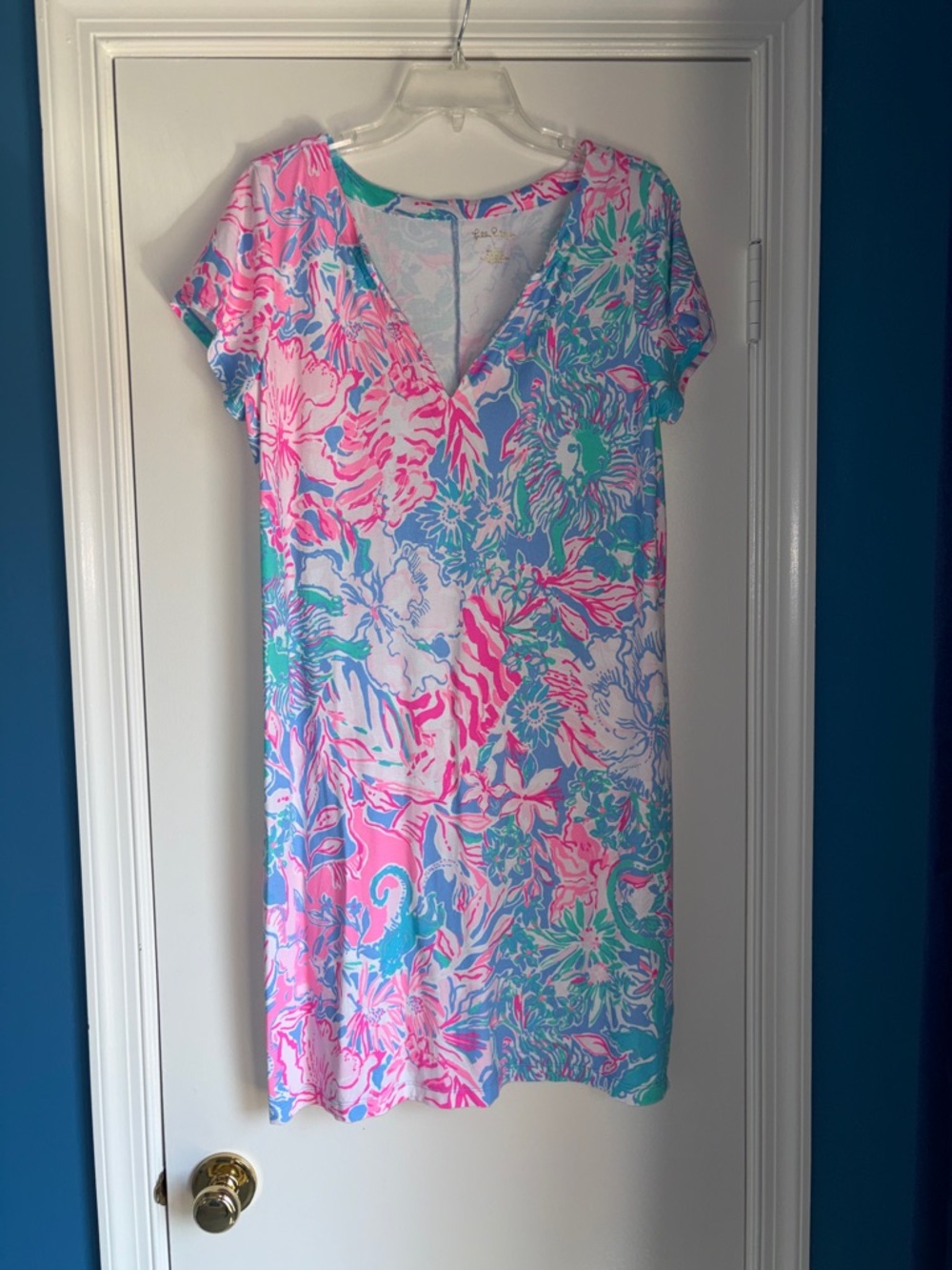 Lilly Pulitzer Pink, Blue & Teal Floral Shift Dress
